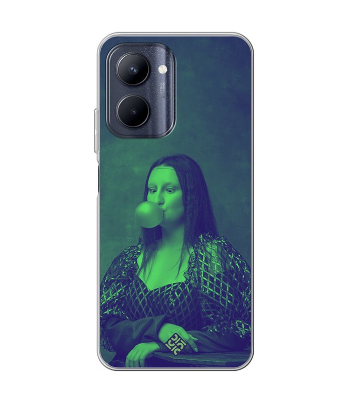 Funda para [ Realme C33 ] Dibujo Auténtico [ Mona Lisa Moderna ] de Silicona Flexible para Smartphone