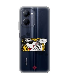 Funda para [ Realme C33 ] Dibujo Auténtico [ Don't Call Me - Dibujo Pop Art ] de Silicona Flexible para Smartphone