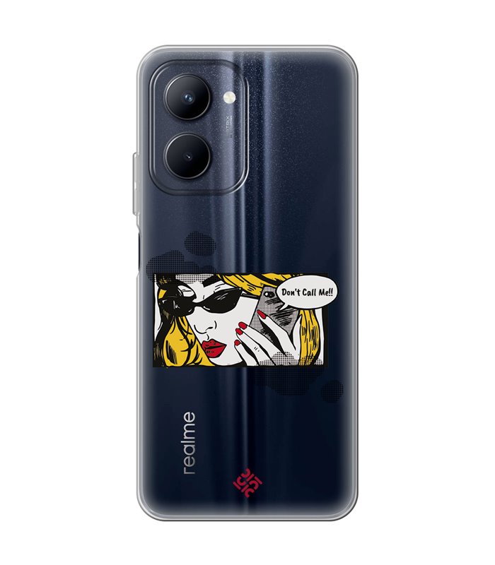 Funda para [ Realme C33 ] Dibujo Auténtico [ Don't Call Me - Dibujo Pop Art ] de Silicona Flexible para Smartphone