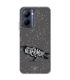 Funda para [ Realme C33 ] Dibujo Auténtico [ Cuervo Never More ] de Silicona Flexible para Smartphone