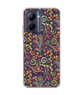 Funda para [ Realme C33 ] Dibujo Auténtico [ Patrón de Platas Abstractas ] de Silicona Flexible para Smartphone