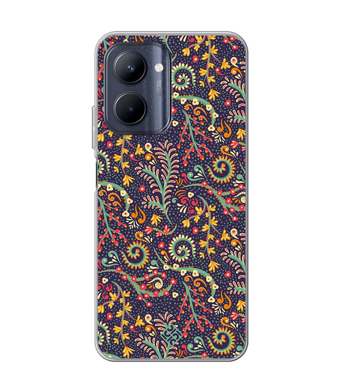 Funda para [ Realme C33 ] Dibujo Auténtico [ Patrón de Platas Abstractas ] de Silicona Flexible para Smartphone