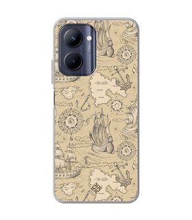 Funda para [ Realme C33 ] Dibujo Auténtico [ Estampado Vintage de Viajes, Aventura ] de Silicona Flexible para Smartphone