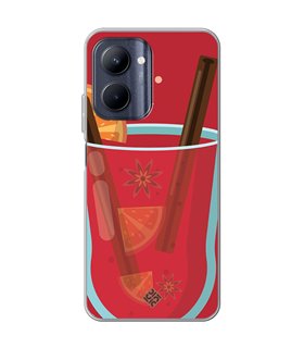 Funda para [ Realme C33 ] Dibujo Auténtico [ Vino Caliente ] de Silicona Flexible para Smartphone