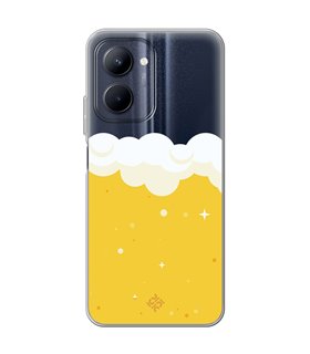 Funda para [ Realme C33 ] Dibujo Auténtico [ Cerveza ] de Silicona Flexible para Smartphone