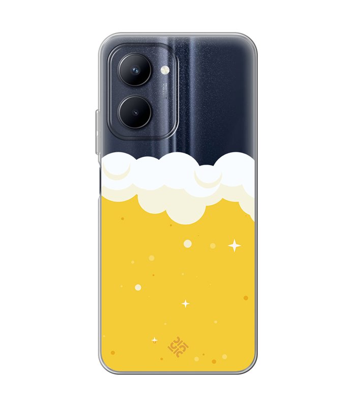 Funda para [ Realme C33 ] Dibujo Auténtico [ Cerveza ] de Silicona Flexible para Smartphone