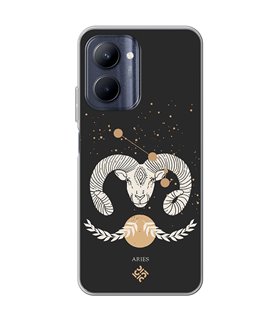 Funda para [ Realme C33 ] Dibujo Zodiaco [ Signo Zodiacal - Aries ] de Silicona Flexible para Smartphone