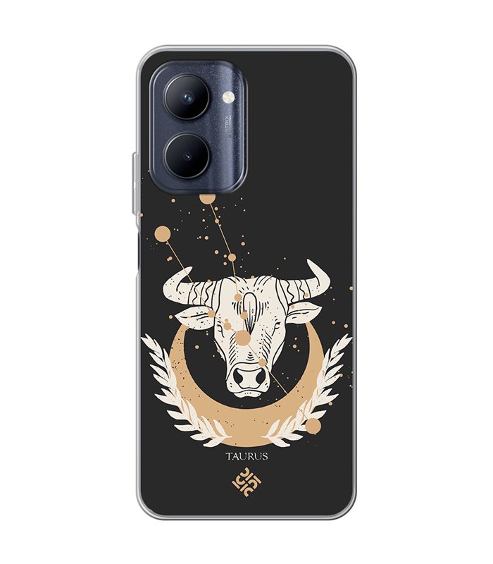 Funda para [ Realme C33 ] Dibujo Zodiaco [ Signo Zodiacal - Tauro ] de Silicona Flexible para Smartphone