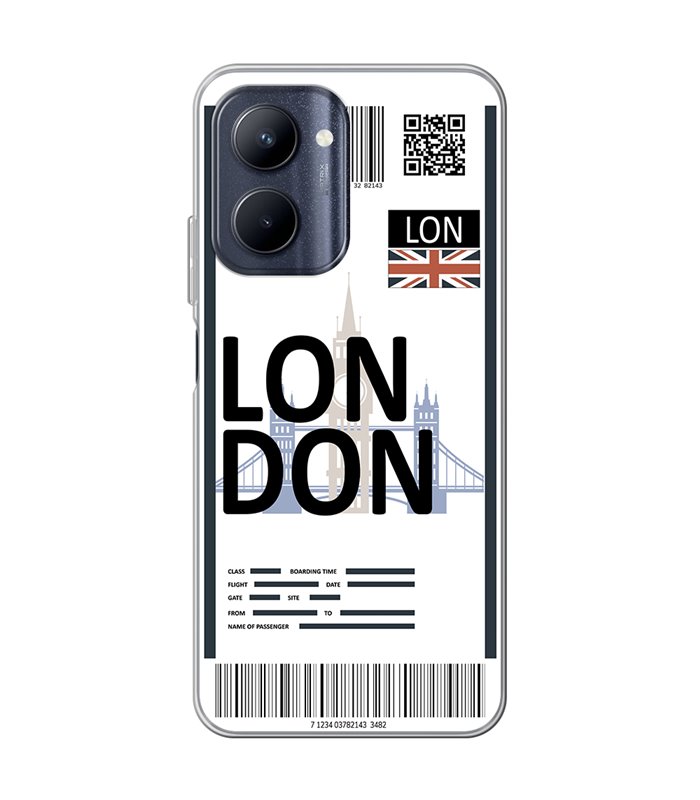 Funda para [ Realme C33 ] Billete de Avión [ London ] de Silicona Flexible para Smartphone