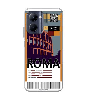 Funda para [ Realme C33 ] Billete de Avión [ Roma ] de Silicona Flexible para Smartphone