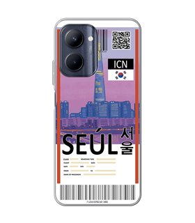 Funda para [ Realme C33 ] Billete de Avión [ Seúl ] de Silicona Flexible para Smartphone