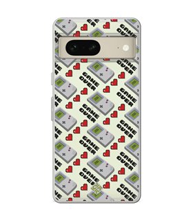 Funda para [ Google Pixel 7 ] Dibujo Auténtico [ Consola Retro - Game Over ] de Silicona Flexible