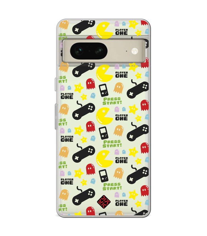 Funda para [ Google Pixel 7 ] Dibujo Auténtico [ Comecocos ] de Silicona Flexible para Smartphone