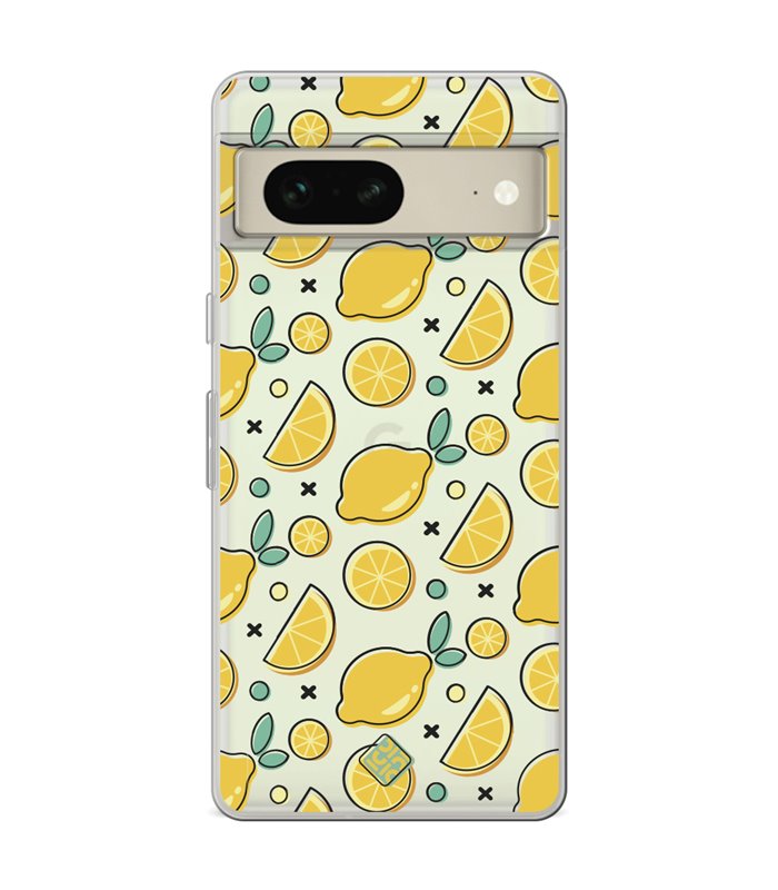 Funda para [ Google Pixel 7 ] Dibujo Auténtico [ Limones ] de Silicona Flexible para Smartphone