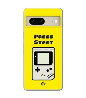 Funda para [ Google Pixel 7 ] Dibujo Auténtico [ Consola - Press Start ] de Silicona Flexible para Smartphone