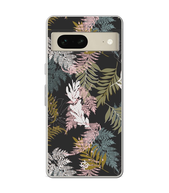 Funda para [ Google Pixel 7 ] Dibujo Botánico [ Diseño de hojas ] de Silicona Flexible para Smartphone