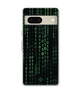 Funda para [ Google Pixel 7 ] Cine Fantástico [ Números Binarios Matrix ] de Silicona Flexible para Smartphone