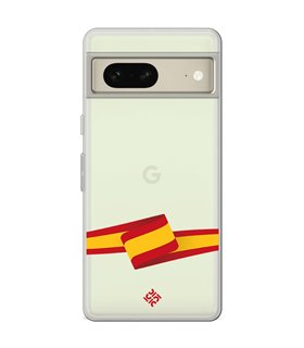 Funda para [ Google Pixel 7 ] Dibujo Auténtico [ Bandera España ] de Silicona Flexible para Smartphone