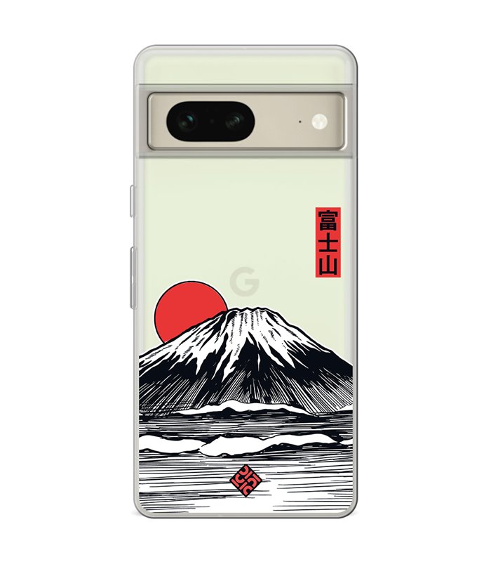 Funda para [ Google Pixel 7 ] Dibujo Japones [ Monte Fuji ] de Silicona Flexible para Smartphone 