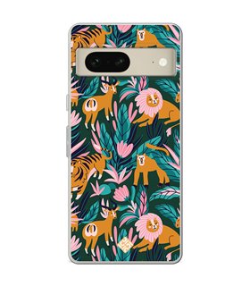 Funda para [ Google Pixel 7 ] Dibujo Mascotas [ Estampado Animales de Selva ] de Silicona Flexible