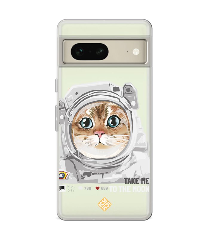 Funda para [ Google Pixel 7 ] Dibujo Mascotas [ Gato Astronauta - Take Me To The Moon ] 