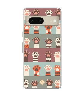 Funda para [ Google Pixel 7 ] Dibujo Mascotas [ Zarpas de Gatos ] de Silicona Flexible