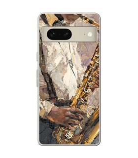 Funda para [ Google Pixel 7 ] Diseño Música [ Pintura - Tocando el Saxofón ] de Silicona Flexible