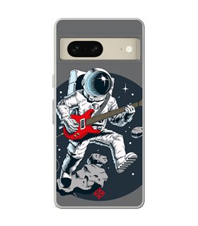 Funda para [ Google Pixel 7 ] Diseño Música [ Guitarrista Espacial ] de Silicona Flexible