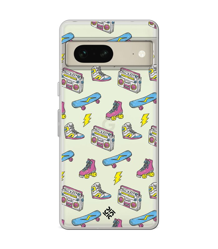 Funda para [ Google Pixel 7 ] Dibujo Tendencias [ Skate Patines Años 90 ] de Silicona