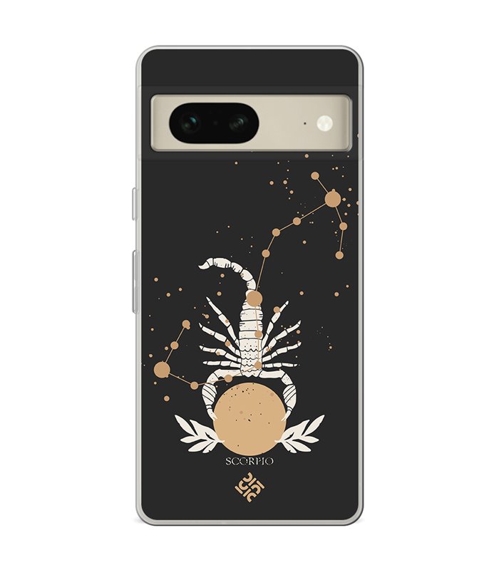 Funda para [ Google Pixel 7 ] Dibujo Zodiaco [ Signo Zodiacal - Escorpio ] de Silicona Flexible para Smartphone 