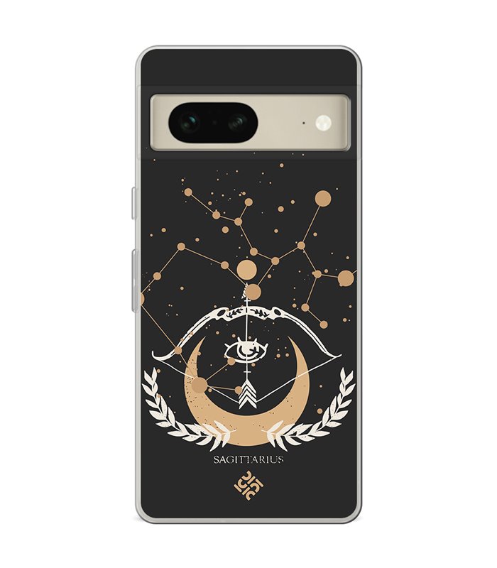 Funda para [ Google Pixel 7 ] Dibujo Zodiaco [ Signo Zodiacal - Sagitario ] de Silicona Flexible para Smartphone 