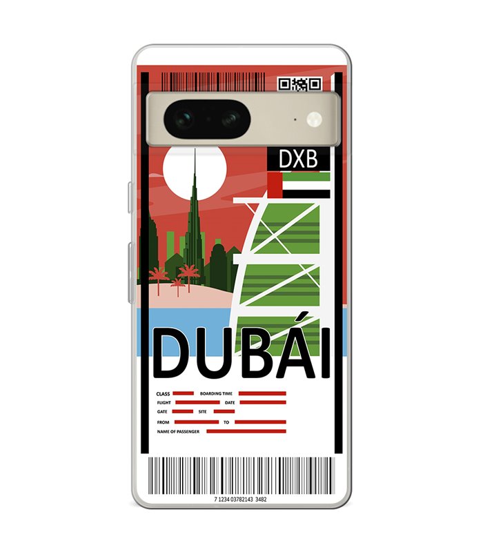 Funda para [ Google Pixel 7 ] Billete de Avión [ Dubái ] de Silicona Flexible para Smartphone 