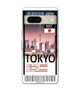 Funda para [ Google Pixel 7 ] Billete de Avión [ Tokio ] de Silicona Flexible para Smartphone 