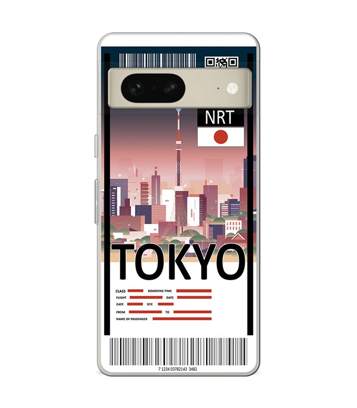 Funda para [ Google Pixel 7 ] Billete de Avión [ Tokio ] de Silicona Flexible para Smartphone 