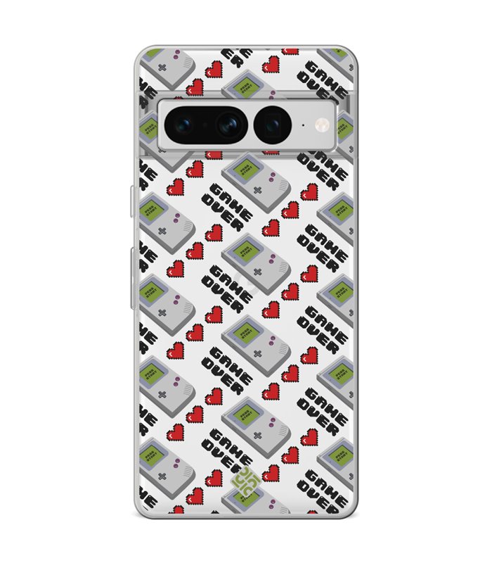 Funda para [ Google Pixel 7 Pro ] Dibujo Auténtico [ Consola Retro - Game Over ] de Silicona Flexible