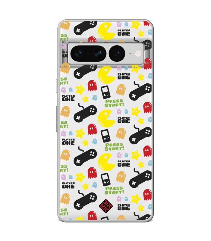 Funda para [ Google Pixel 7 Pro ] Dibujo Auténtico [ Comecocos ] de Silicona Flexible para Smartphone