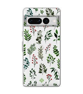 Funda para [ Google Pixel 7 Pro ] Dibujo Botánico [ Hojas Ramas Verdes - Follaje Botánico ] de Silicona Flexible