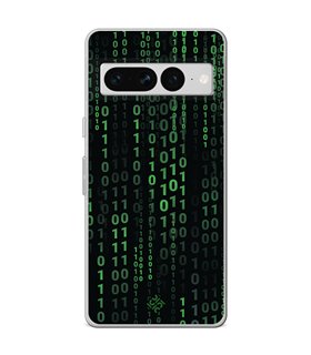 Funda para [ Google Pixel 7 Pro ] Cine Fantástico [ Números Binarios Matrix ] de Silicona Flexible para Smartphone