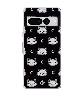 Funda para [ Google Pixel 7 Pro ] Dibujo Cute [ Gato Negro Lunar ] de Silicona Flexible para Smartphone