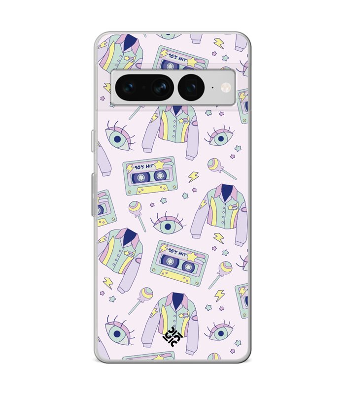 Funda para [ Google Pixel 7 Pro ] Dibujo Cute [ Chaqueta Retro de Color Pastel Años 90 ] de Silicona Flexible