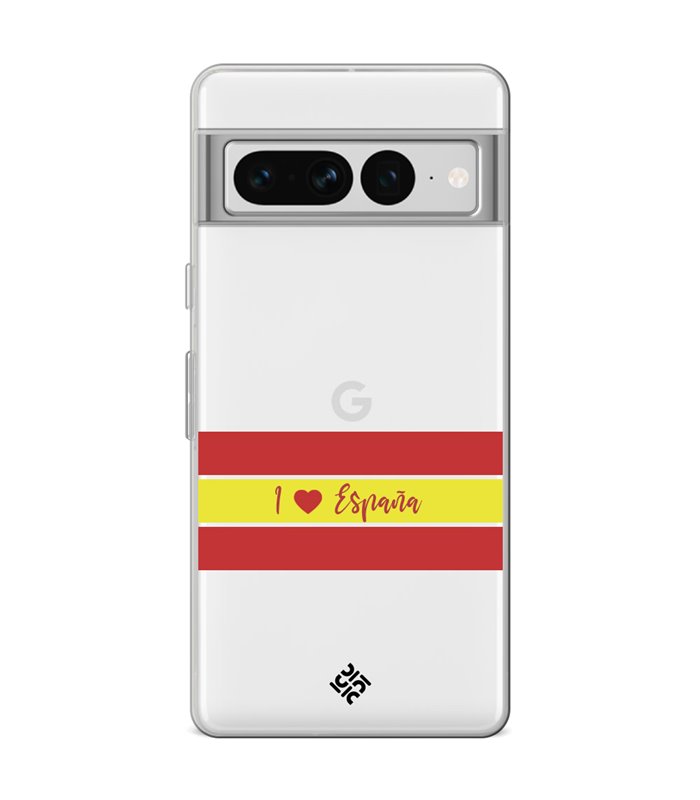 Funda para [ Google Pixel 7 Pro ] Dibujo Auténtico [ I Love España ] de Silicona Flexible para Smartphone