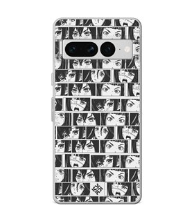 Funda para [ Google Pixel 7 Pro ] Dibujos Frikis [ Ojos Estilo Manga - Concepto de Historieta ] de Silicona Flexible