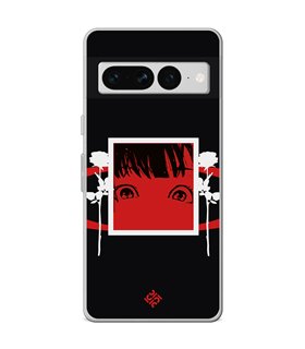 Funda para [ Google Pixel 7 Pro ] Dibujos Frikis [ Mirada Anime, Manga Rojo Intenso ] de Silicona Flexible