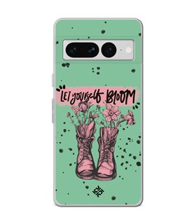 Funda para [ Google Pixel 7 Pro ] Dibujo Frases Guays [ Botas Let Yourself Bloom ] de Silicona Flexible