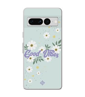 Funda para [ Google Pixel 7 Pro ] Dibujo Frases Guays [ Margaritas Good Vibes ] de Silicona Flexible