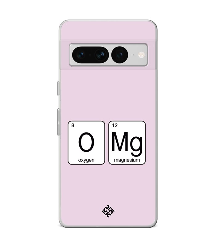 Funda para [ Google Pixel 7 Pro ] Dibujo Frases Guays [ Oxigeno + Magnesio - OMG ] de Silicona Flexible