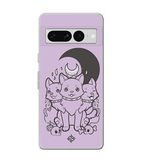 Funda para [ Google Pixel 7 Pro ] Dibujo Gotico [ Cute Cancerbero ] de Silicona Flexible para Smartphone 