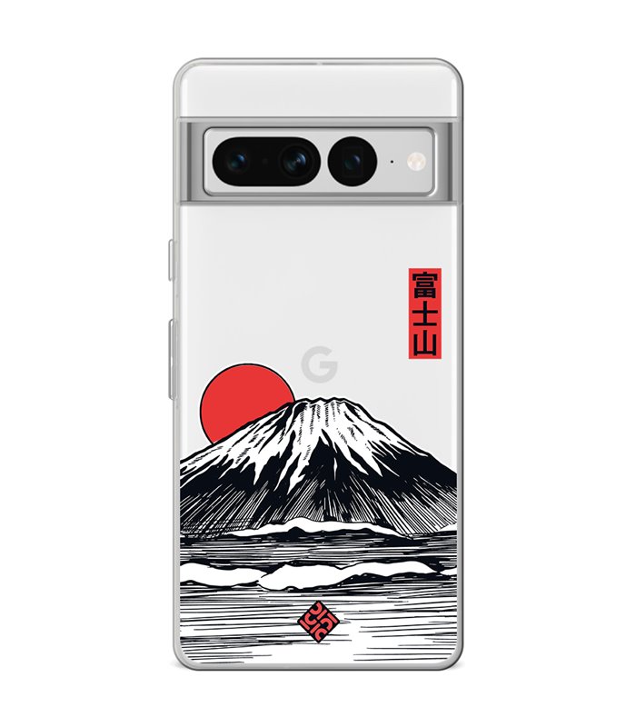 Funda para [ Google Pixel 7 Pro ] Dibujo Japones [ Monte Fuji ] de Silicona Flexible para Smartphone 