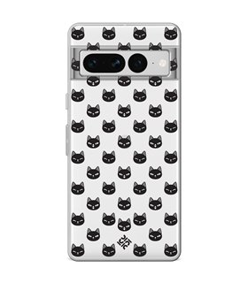 Funda para [ Google Pixel 7 Pro ] Dibujo Mascotas [ Gato Negro ] de Silicona Flexible para Smartphone 
