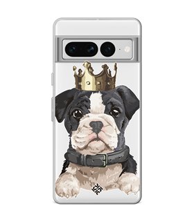 Funda para [ Google Pixel 7 Pro ] Dibujo Mascotas [ Perrito King ] de Silicona Flexible para Smartphone 